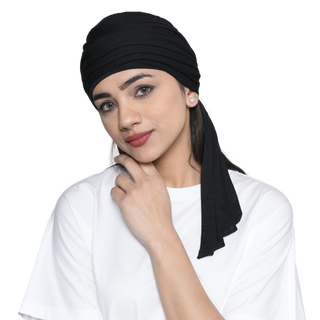 The Headscarves Women's Bamboo Viscose Sleep Cap with Pleated Tail Mantra Headwear