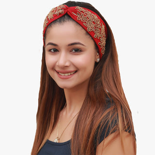 Embroidered Designer Bamboo Headband for Women