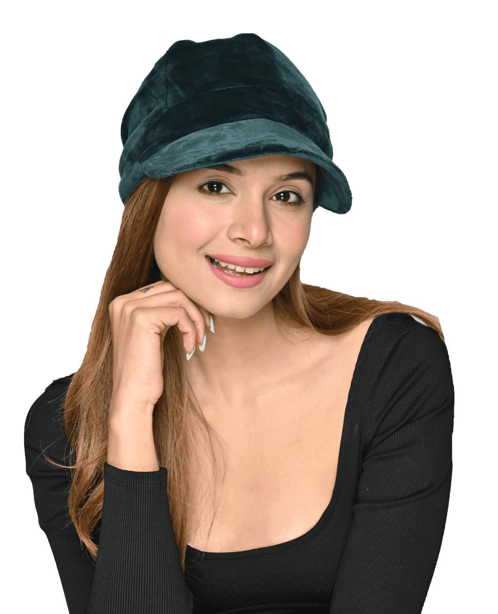 Velvet Fashionable Visor Cap For Women's Headwear theheadscarves