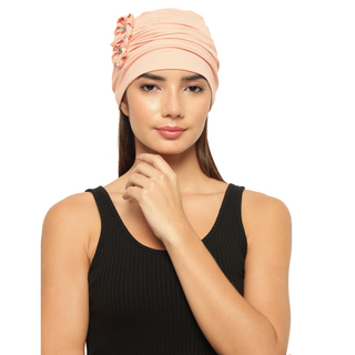 The Headscarves Women’s Chemo Headscarf Side Flower Design Free Size Elegant Comfortable
