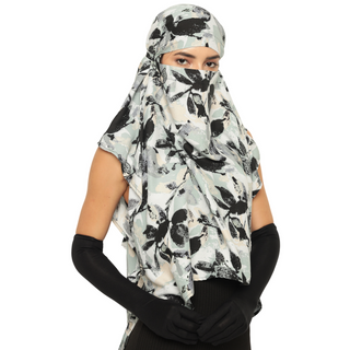 The Headscarves Bamboo Short Scarf Cum Mask Universal Size Usable for vehicle Driver for sunlight UV protection Multicolor Printed Design
