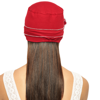 The Headscarves Women Ruffles Design with Flowers Chemo Free Size Headwear