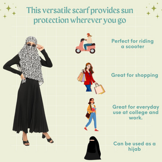 The Headscarves Bamboo Short Scarf Cum Mask Universal Size Usable for vehicle Driver for sunlight UV protection Multicolor Printed Design