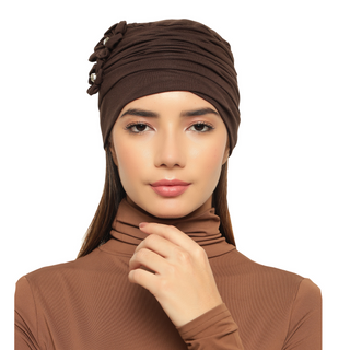 The Headscarves Women’s Chemo Headscarf Side Flower Design Free Size Elegant Comfortable