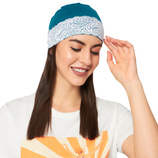 Women's Girls Beautiful Multicolor Bamboo Sleep Cap With Lace