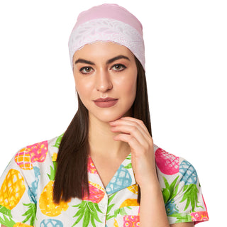 Women's Girls Beautiful Multicolor Bamboo Sleep Cap With Lace