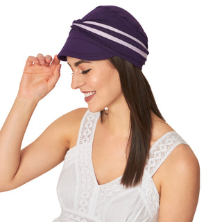 Women Visor Cap With Twisted Band Online Chemo Caps In India ( 2 Piece Set )
