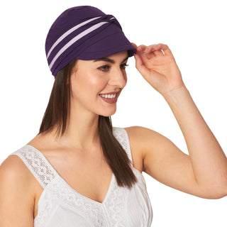 Women Visor Cap With Twisted Band Online Chemo Caps In India ( 2 Piece Set )