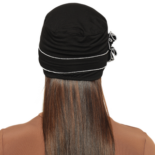 The Headscarves Women Ruffles Design with Flowers Chemo Free Size Headwear