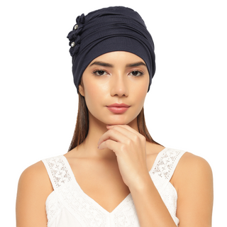 The Headscarves Women’s Chemo Headscarf Side Flower Design Free Size Elegant Comfortable