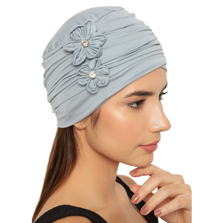 The Headscarves Women’s Chemo Headscarf Side Flower Design Free Size Elegant Comfortable
