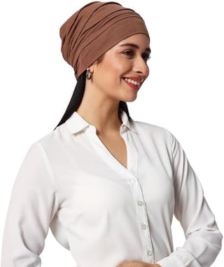 Women's Slouchy Snood Cap Bamboo Viscose Breathable Beanie Hat Sport Casual Fashion Headwear Head Wrap Hijab Solid Print Soft Stretch Skull Cap