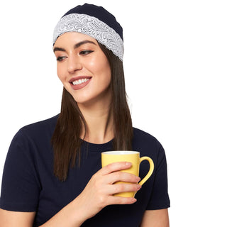 Women's Girls Beautiful Multicolor Bamboo Sleep Cap With Lace