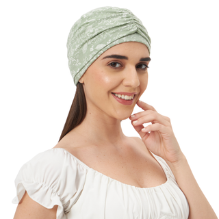 Beautiful Printed Bamboo Viscose Beanies with Rouched Band for Women’s Soft Breathable Headwear Stylish Head Wrap