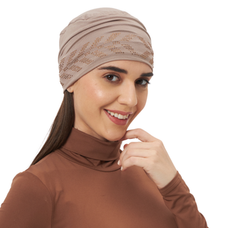 Women's Bamboo Headscarf with Rhinestones – Stylish Headwear, Soft Cotton Hijab Cap, Breathable Turban Wrap for  & Modest Fashion"