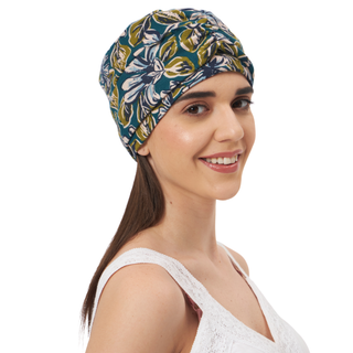 Beautiful Printed Bamboo Viscose Beanies with Rouched Band for Women’s Soft Breathable Headwear Stylish Head Wrap