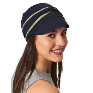 Women Visor Cap With Twisted Band Online Chemo Caps In India ( 2 Piece Set )