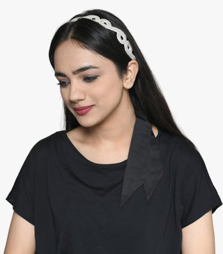 Beautifull Embellished Diamond Cut Belt With Long Satin Ribbons