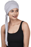 Women's Bamboo Viscose Pleated Beanie With Tails Turban  Headwear