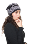 Fleece Spandex One Side Flower Patch Headwear For Women