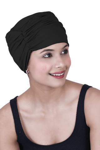 Bamboo Viscose Women Both Side Pleats Sleep Cap For Chemo Hair Loss