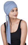 Women's Bamboo Viscose Pleated Beanie With Tails Turban  Headwear
