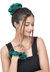 Hair Accessories Silk Satin Scrunchies Combo of 3 Scrunchies , Hair Ties Gifts For Women , Girls , Ladies Free Size