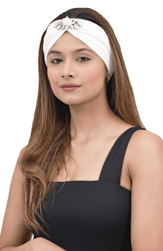 The Headscarves Bamboo Viscose Woman  Fashionable Rhine Stone Brooch Hair Band