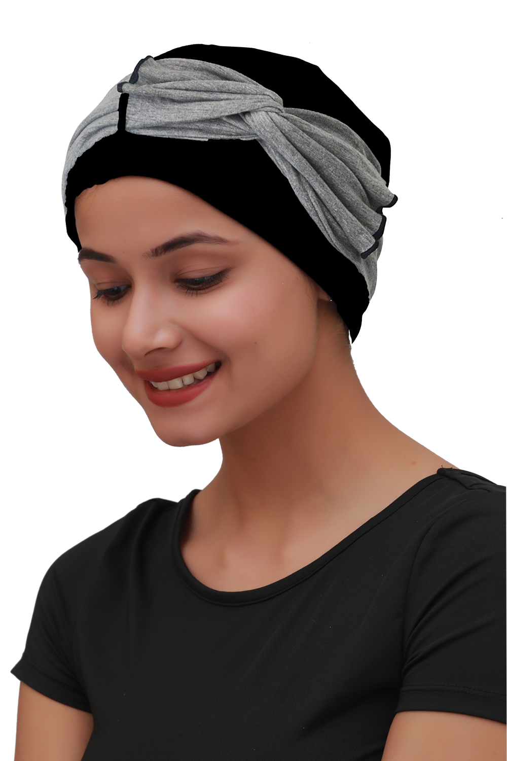 The Headscarves Bamboo Viscose Loop Cap For Women - Printed Tail - Chemo Friendly & Sun Protection