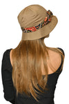 Bamboo Viscose Nadora Bucket Hat  with 2 Printed Headbands for Women