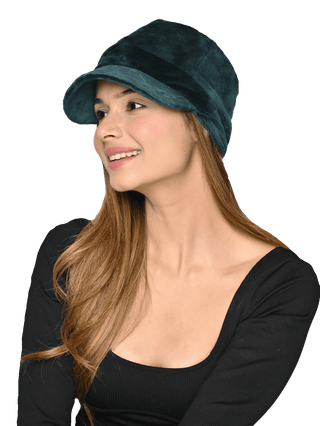 Velvet Fashionable Visor Cap For Women's Headwear